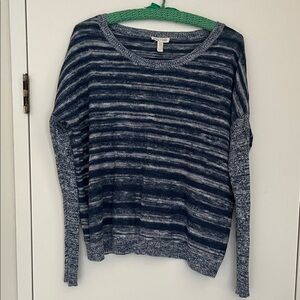 Eileen Fisher Navy and White Striped Sweater